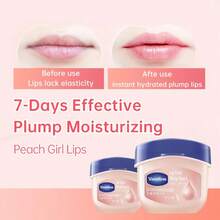 1 pieza/3 piezas Bálsamo labial hidratante con aroma a rosa de Vaseline clásico, sabor original/melocotón, 7g, que contiene gel microcrystalino de Vaseline, hidrata y humecta profundamente, mantiene los labios tersos y humectados a diario, nutre eficazmente los labios secos, hidrata y nutre los labios para un aspecto suave y brillante. Formulado con ingredientes hidratantes, alta hidratación, un producto de cuidado labial adecuado para piel sensible, color beige claro, adecuado para todo tipo de labios beige claro. - sabor a melocotón blanco - Ver 4