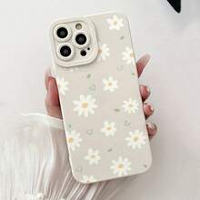 Perforierte Kante Herz Blume bemalte Handyhülle für Samsung S25 Ultra 5G Hülle S24 FE S23 Plus S22 A56 A54 A53 A52 A36 A16 Cover - Schwarz - Übersicht 1