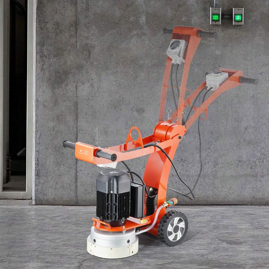 Electric Concrete Floor Grinder 10" Walk-Behind Grinder 1.7HP Concrete Floor Polisher, 1300W Grinding Machine, 1720RPM Upgrade Brushless Motor Surfacing Grinder For Granite/Marble/Stones - 10" - View 1