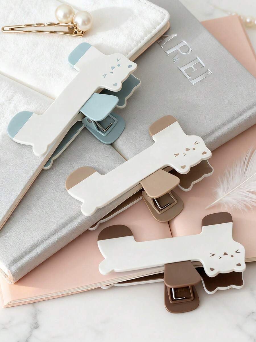 Puppy Shape Plastic Book Clip Cartoon Reading Auxiliary Fixed Book Clip Bookmark Creative Design Practical Bookstore Note Clip - one-size - View 1