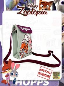 疯狂动物IP卡通尼克和朱迪翻盖斜挎包，小钱包，外出必备，手机袋，轻便可折叠单肩包，适合日常聚会、派对、购物、日常搭配、节日礼物 - 彩色 - 查看 3