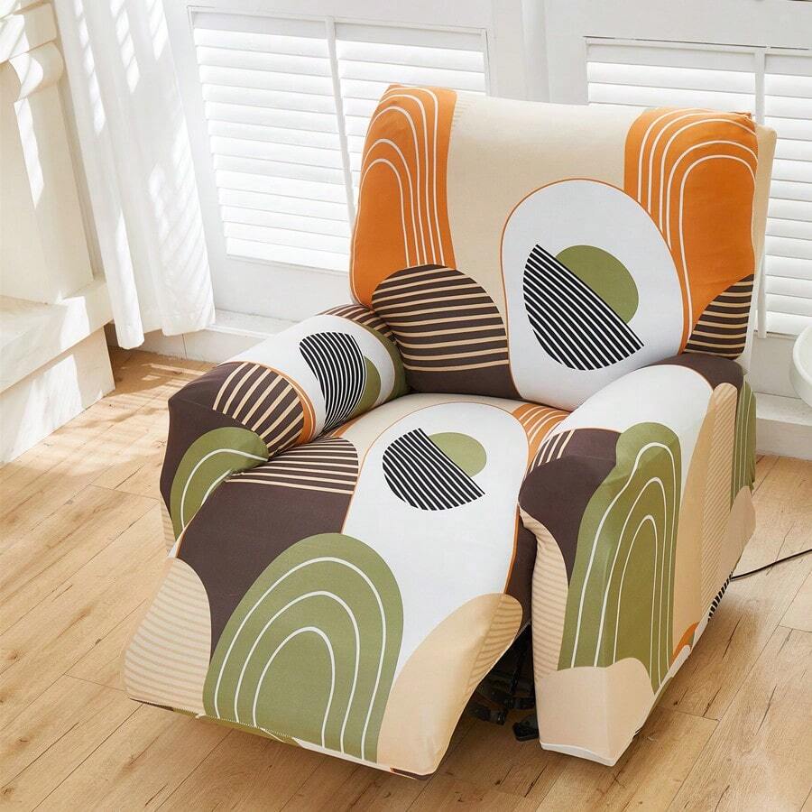 1 Juego de Funda Reclinable Separada, Funda para Sofá de 1 Plaza, Protector de Sofá de Tela Suave, Funda para Sillón, Funda para Sofá Completo, Adecuado para Todas las Estaciones, Accesorio Decorativo y Elegante para el Hogar - Amarillo Mostaza - Ver 1