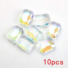 10颗/包 13*18mm 长方形麻将玻璃珠,DIY珠宝配件,带孔珠,可用于制作阳光捕手、项链、耳环、吊坠、手机钥匙链和汽车钥匙链 - 13*18mm長方形(10pcs) - 查看 39