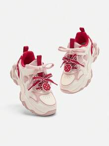 Balabala Kids Running Shoes Lightweight Breathable Anti-Slip Athletic Sneakers 2025 - White Red - View 4