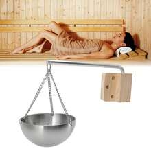 Stainless Steel Sauna Bowl With Wooden Stand - Aromatherapy Cup For Sauna (12 Cm) - Stainless Steel Aromatherapy Bowl - View 4