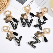 1pc Resin Letter Keychain, Initial Car Key Chain, Cute Colorful Letter Tag Bag Charm Keyring, Gift & Souvenir, Accessory, Y2K Gothic Style Backpack Lanyard With ID Holder, Car Accessories
