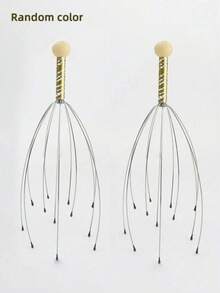 1/2 件章鱼形头皮按摩器，爪式手动头部按摩器，放松头部抓握器，带来舒缓按摩体验，手柄颜色随机，头发，美发工具，护发，学校，返校，旅行，旅行必需品，家庭必需品，水疗，按摩工具，按摩，按摩器，水疗 - 彩色 - 查看 10