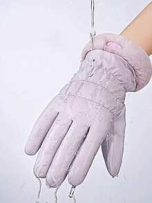 1 双女士冬季保暖手套，带内衬，防水防风，触屏摩托车骑行手套，2025 新款 - 彩色 - 查看 6