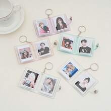 1个/2个迷你亮白色相册钥匙扣，16张容量1英寸口袋式证件照相册，简约优雅学生便携相册 - 無色 - 查看 4