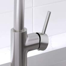 Kitchen Mono Mixer Tap Single Lever Pull Out Spray Spout Swivel Brushed Finish - Default - View 6