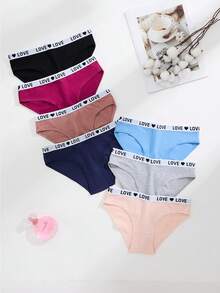 Conjunto de 7 piezas de ropa interior femenina de triángulo cómoda de baja altura y deportiva - Multicolor - Ver 2