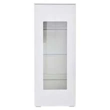 70*40*173cm Living Room Display Cabinet, Display Cabinet With 2 Acrylic Doors, High-Gloss Display Cabinet With LED Light Strip, Load-Bearing Cabinet Made Of Tempered Glass, Wide Living Room Cabinet, Tall Cabinet, MDF, White - White - View 10