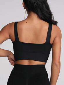 Yoga Tank Top, Breathable Sports Bra With Shock Absorption And Shaping Function, Sculpts Beautiful Back Lines, Suitable For Fitness Exercises - Black - View 2