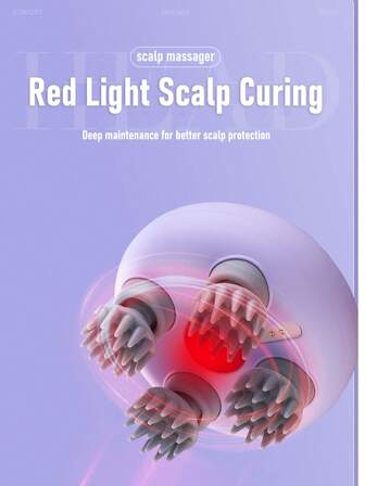 Masajeador de cabeza, diseño de uñas con cuchillas de masaje suaves, recargable, dispositivo de masaje del cuero cabelludo, relajación de la cabeza, impermeable, apto para uso húmedo o seco, ideal para terapia física y relajación de la cabeza