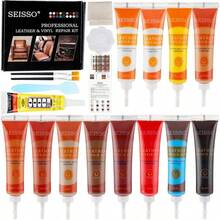 SEISSO Pro-Grade 12-Color Leather Vinyl Repair Kit | Luxury Refinishing Set With Glue, Backing Fabric & Paint Gel - Restore Car Upholstery, Couches & Furniture, Conceal Tears & Scratches + Step-By-Step Instructions - 12colors - View 2