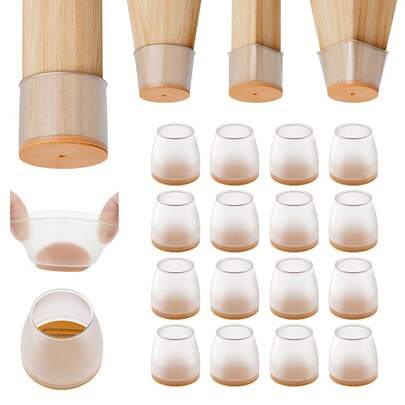 4/8/16/24pcs Matte Silicone Chair Leg Floor Protectors, Anti-Scratch Noise Reduction Furniture Pads, Non-Slip Chair Leg Glides, Suitable For Hardwood Floors, Post-Holiday Home Organization