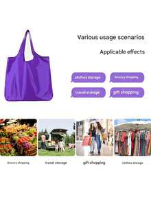 1PC Drawstring Fashion Supermarket Shopping Bag Foldable Reusable Waterproof Travel Bag,Portable Lightweight Tote Bag, Large Capacity Lightweight & Durable Tote Bag For Travel, Gym, And Grocery Shopping, Gift For Women, For Shopping And Go Out, Home Supplies - Multicolor - View 3