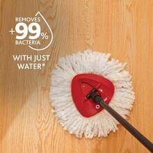 Easywring Microfiber Spin Mop And Bucket Floor Cleaning System With 3 Refills Soft White Microfiber For Easy Cleaning And Quick Drying - Xô lau nhà Spin Mop kèm 4 lõi thay thế - Xem 5