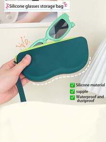 Silicone Zipper Glasses Case, Sunglasses, Sun, Various Glasses Storage Box, Travel Storage Bag, Multi-Purpose Small Dust-Proof Miscellaneous Storage Bag, Portable And Convenient For Carrying Out Silicone Glasses Case, Suitable For Home, Travel, Commuting. Travel Essentials Travel Accessories Travel Bag Vacation Holiday Back To School School Stuff Sunglasses Women - Multicolor - View 7