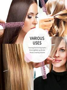 15 Patterns Colorful Anti-Static Tail Comb - Suitable For Professional Hairstyling And Home Use, Durable And Fashionable, Leopard Print/Fluorescent/Floral Patterns Available - Multicolor - View 5