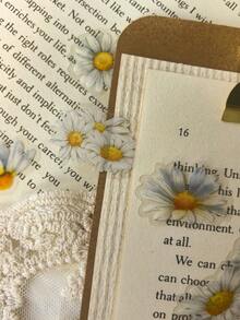 50pcs/Pack Cute Watercolor Daisy Flower Stickers, DIY Scrapbooking, Planner, Journal Decoration