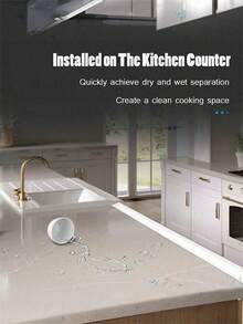 1 Pc Countertop Bathroom Water Barrier Strip, Silicone Material, Solid Flexible Bathroom Water Stopper, Suitable For Sinks And Countertops, Classic Style, Kitchen Sink Water Barrier - Multicolor - View 8