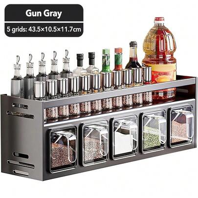 Kitchen Seasoning Storage Box Wall-Mounted Countertop Spice Rack Storage Holder