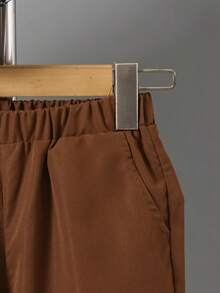 男童时尚印花短袖Polo衫和纯色短裤套装