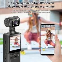 180° Camera, 4K Single Lens, 1.3-Inch HD IPS Display, Wireless Smartphone Connectivity, LED Fill Light, Full-Color Night Vision, Dual-Use Day/Night Operation-Ideal For Motorcycles, Winter Sports, Vlogging, Adventure Gear, Stylish Capture, Ruggedly Durable Design. - màu đen - Xem 3