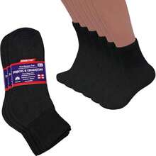 Diabetic Crew Socks Mens, Womens Loose Fit - 3 Pairs - 黑色 - 查看 8