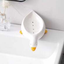 2pcs/1pc Yellow Duck Shaped Soap Dish, Plastic Material, Suitable For Kitchen/Bathroom Countertop Storage Box, Non-Slip Drainage Soap Container, Bathroom Accessories - Multicolor - View 11