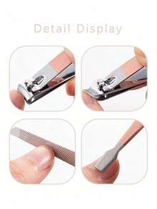 Set de 7 unghii cu design floral și inițial roz, litere negre de la A la Z, cutie organizatoare portabilă inclusă, cutie de depozitare pentru îngrijirea unghiilor de mare capacitate, cu unelte din oțel inoxidabil, set de unghii ultra ascuțite și anti-stropire, cutie de tăiere cu design clasic, utilizată pentru articole esențiale de înfrumusețare mobile, călătorii, ieșiri, școală rezidențială și articole esențiale pentru casă. - Multicolor - Vizualizare 4