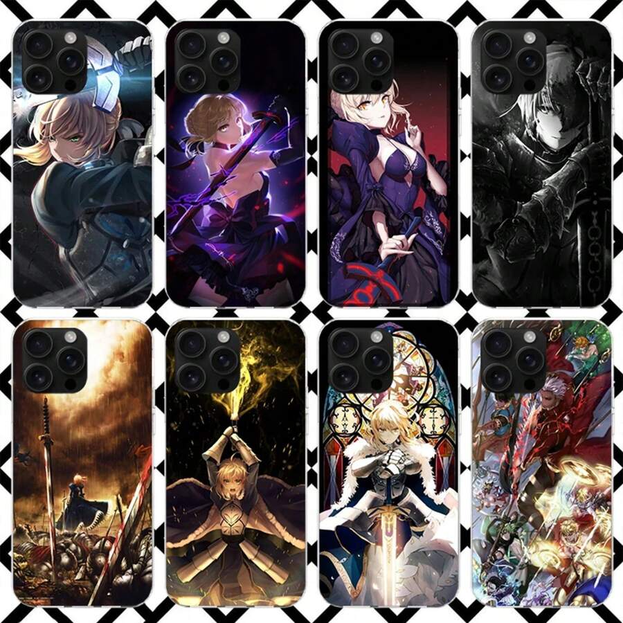 Fate Zero Stay Night Saber Phone Case Compatible With  17 Air 16 16E 15 14 Plus 13 Mini 12 11 Pro Max 7 8 + SE 2020 Soft Case Fundas, Case Compatible With  17 Pro Max Case,  17 Pro Case,  17 Case,  16 Pro Max Case - HA109-10 - View 1