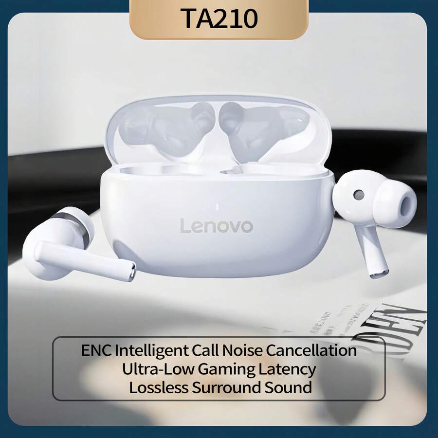 Lenovo TA210 藍牙5.4真無線耳機半入耳式 旗艦級主動降噪 沉浸高音質 運動舒適佩戴 適用蘋果華為小米