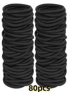 100 Stück/80 Stück/40 Stück/10 Stück Mehrfarbig, hochelastisch ohne Haare zu beschädigen, Frauen Straßen Lässig Stil, elegant hochelastisch, nahtlos und nicht zerstörend, geeignet für Frauen Pferdeschwanz binden, Schminken, Baden, Haarewaschen, Pendeln, Sport Urlaub, Schulveranstaltungen, Haargummis, Haargummibänder, Scrunchies, Haarseile, Haargummis - Schwarz - Übersicht 7