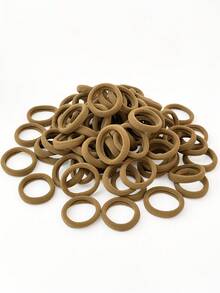 50/100/200/300/400/500件套装，女士咖啡色时尚优雅简约可爱弹力柔软发饰，适合休闲和运动场合，女士礼物，马尾辫，发圈，橡皮筋，发绳，弹力发带，头饰，节日配饰 - 彩色 - 查看 4