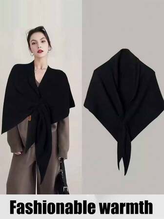 1pc Wraps For Women – Oversized Knitted Poncho Cape, Soft Pashmina Shawl For Women, Solid Color Shawl, Shawls And Wrap For Evening Dresses,Women Elegant Shawl Wraps Soft Open Front Poncho Sweater For Spring Fall Winter,Triangle Buckle Shawl Scarf,Fashionable Warm Costumes Accessories