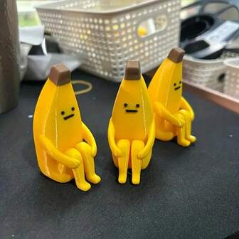 1/3/5 piezas Figura coleccionable de plátano ansioso - Con ojos y boca expresivos, de plástico duradero para decorar escritorio, hogar, oficina, coche, regalo perfecto para fiestas y cumpleaños, decoración de sobremesa, decoración del hogar, figura decorativa, figura hecha a mano, sin necesidad de energía