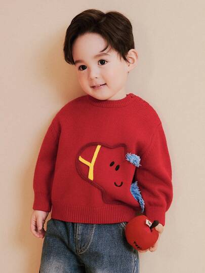 mini bala 2-6Y Kids Wool Blend Sweater, Soft & Comfortable, Cute Design For 2026 Winter New Year