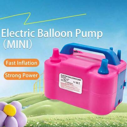 1pc 600W Portable Dual-Nozzle Electric Balloon Inflator Pump, Suitable For Christmas, Birthday, New Year, Wedding Party Decoration