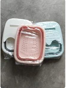 Plastic Expandable Foot Soaking Bucket, Thick Foldable Massage Foot Bath Basin With Handle, Raised Dot Foot Tub With Stand, Collapsible Foot Massage Tub, Home Use Foot Bath Basin With Lid, Thermal Insulation Massage Foot Tub, Adult Foot Soaking Bucket - Pink - View 8