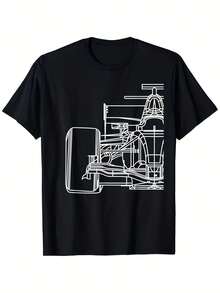 mens car t shirt f1 design with technical drawings short sleeve round neck casual apparel for casual attire durable hot transfer print fit for f1 fans engineers Fan gifts, Christmas clothing gifts, and the best choice for New Year's gifts for your loved one. - Negro - Ver 2