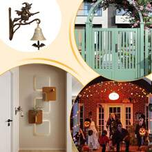 Genérico Campanas de Bruja para Puerta,Campanas de Bruja de Pared con Escoba - Decoración Colgante para Jardín Exterior Entrada Porche Pasillo - 1 - Ver 8