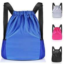 Drawstring Bags, Unisex Large Sports Backpack String Drawstring PE Bags For Men & Women, Sports Gym, Travel, Swimming, Holidays, Climbing, Hiking, Beach, Large Daypack, School Bag - 藍色 - 查看 1