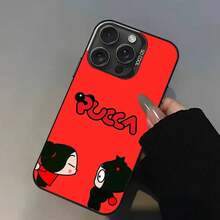 Funda de Teléfono a Prueba de Golpes Plateada Elegante de Muñeca China Pucca y Garu para 17,16,15,14,13,12,11 Pro Max, Plus - Z1 - Ver 8