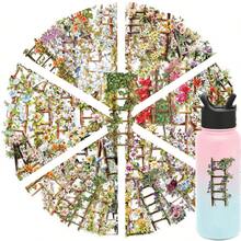 50pcs Flower Ladder Transparent Stickers Cute Transparent Water Cup Sealing Label PET Stickers Decoration Supplies - 1 Set - View 11
