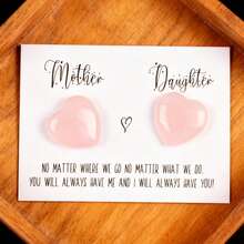 Mother-Daughter Pocket Hug Card, Heart-Shaped Acrylic Long Distance Connection Gift With Embrace Card Kit For Birthday & Mother's Day / Premium Keepsake, Special Occasion Gift, Sentimental Present, Heartshaped Design, Elegant Keepsake, Premium Material, Keepsake Item, Sentimental Shoppers, Mothers Gift - Multicolor - View 1