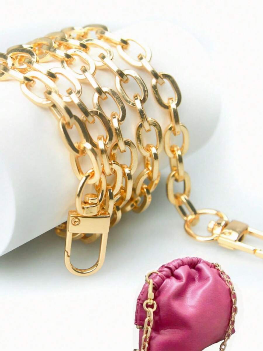 Cadena de cartera de metal dorado de 8.5 mm de grosor, cadena cruzada de bolso con anilla en O, correa de hombro de repuesto para manualidades DIY, regalo de apreciación a maestros, accesorios esenciales para la playa - Multicolor - Ver 1