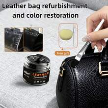 皮革颜色修复剂，皮革划痕修复霜，棕色、黑色、白色，适用于沙发、鞋子和家具的皮革修复和保养 - 30克
