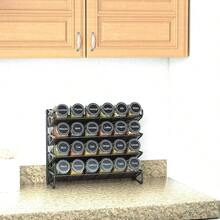 Spice Rack Organizer With 28 Spice Jars, 386 Spice Labels, Chalk Marker And Funnel Set Cabinet, Countertop, Pantry, Cupboard Or Door Wall Mount - 28 Jars, 13.4 Inch* 10.8 Inch H, Black - 24 Jars, 11.8"W * 10.8"H + Black - View 4